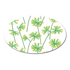 Marimekko Fabric Flower Floral Leaf Oval Magnet by Mariart