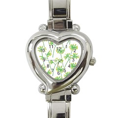 Marimekko Fabric Flower Floral Leaf Heart Italian Charm Watch