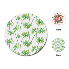 Marimekko Fabric Flower Floral Leaf Playing Cards (round) 