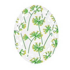 Marimekko Fabric Flower Floral Leaf Oval Filigree Ornament (two Sides) by Mariart