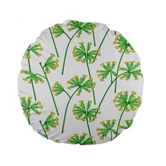 Marimekko Fabric Flower Floral Leaf Standard 15  Premium Round Cushions by Mariart