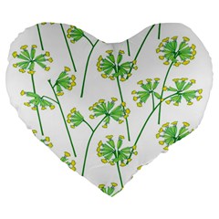 Marimekko Fabric Flower Floral Leaf Large 19  Premium Heart Shape Cushions by Mariart