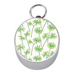 Marimekko Fabric Flower Floral Leaf Mini Silver Compasses by Mariart