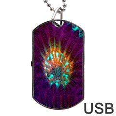 Live Green Brain Goniastrea Underwater Corals Consist Small Dog Tag Usb Flash (two Sides) by Mariart