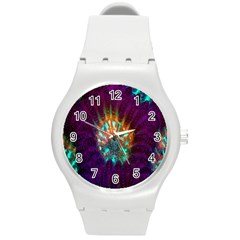 Live Green Brain Goniastrea Underwater Corals Consist Small Round Plastic Sport Watch (m) by Mariart