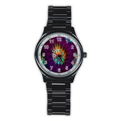 Live Green Brain Goniastrea Underwater Corals Consist Small Stainless Steel Round Watch by Mariart