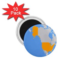 Map Transform World 1 75  Magnets (10 Pack) 