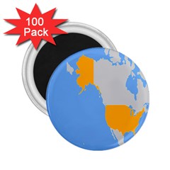 Map Transform World 2 25  Magnets (100 Pack)  by Mariart