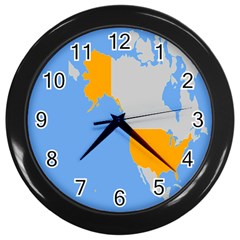 Map Transform World Wall Clocks (black) by Mariart