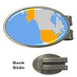 Map Transform World Money Clips (Oval)  Front