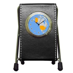 Map Transform World Pen Holder Desk Clocks by Mariart