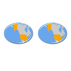 Map Transform World Cufflinks (oval)