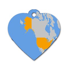 Map Transform World Dog Tag Heart (two Sides) by Mariart