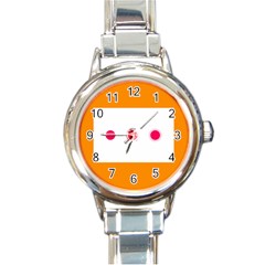 Patterns Types Drag Swipe Fling Activities Gestures Round Italian Charm Watch by Mariart