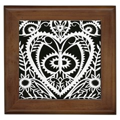 Paper Cut Butterflies Black White Framed Tiles by Mariart