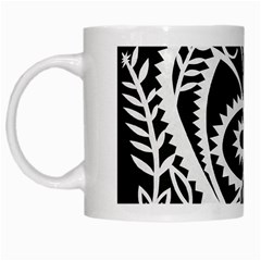 Paper Cut Butterflies Black White White Mugs by Mariart