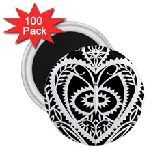 Paper Cut Butterflies Black White 2 25  Magnets (100 Pack) 