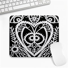 Paper Cut Butterflies Black White Large Mousepads by Mariart