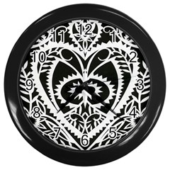 Paper Cut Butterflies Black White Wall Clocks (black) by Mariart