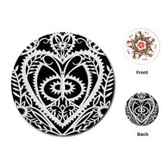 Paper Cut Butterflies Black White Playing Cards (round) 