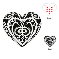 Paper Cut Butterflies Black White Playing Cards (heart) 