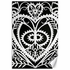 Paper Cut Butterflies Black White Canvas 12  X 18   by Mariart