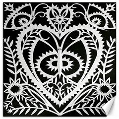 Paper Cut Butterflies Black White Canvas 20  X 20   by Mariart