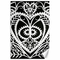 Paper Cut Butterflies Black White Canvas 24  X 36  by Mariart