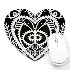 Paper Cut Butterflies Black White Heart Mousepads by Mariart