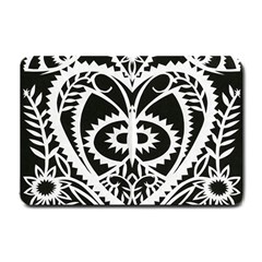 Paper Cut Butterflies Black White Small Doormat  by Mariart