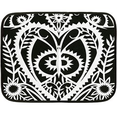 Paper Cut Butterflies Black White Double Sided Fleece Blanket (mini)  by Mariart