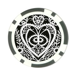 Paper Cut Butterflies Black White Poker Chip Card Guard (10 Pack)