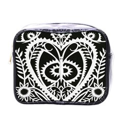 Paper Cut Butterflies Black White Mini Toiletries Bags by Mariart