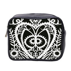 Paper Cut Butterflies Black White Mini Toiletries Bag 2-side by Mariart