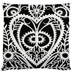 Paper Cut Butterflies Black White Large Cushion Case (one Side) by Mariart