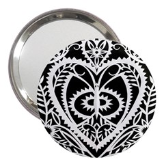 Paper Cut Butterflies Black White 3  Handbag Mirrors by Mariart