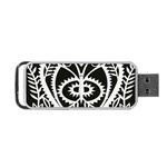 Paper Cut Butterflies Black White Portable USB Flash (One Side) Front