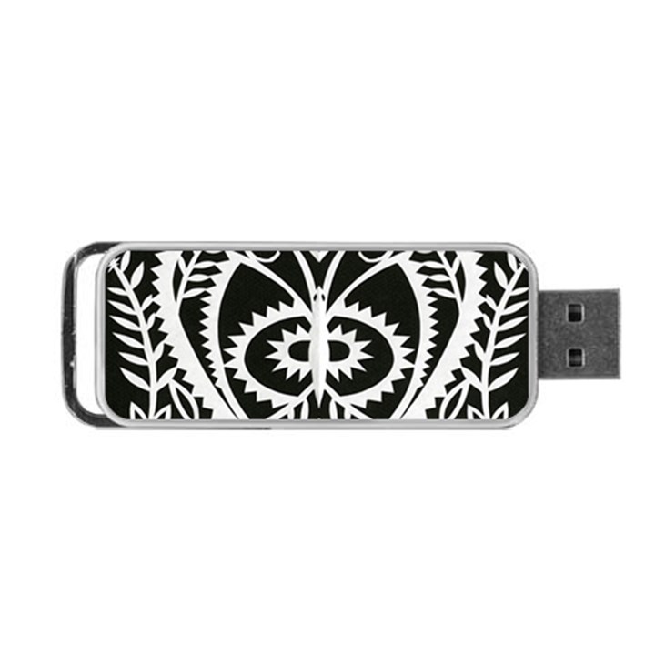 Paper Cut Butterflies Black White Portable USB Flash (One Side)