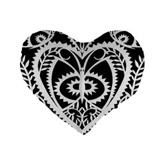 Paper Cut Butterflies Black White Standard 16  Premium Heart Shape Cushions by Mariart