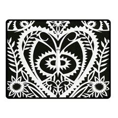 Paper Cut Butterflies Black White Double Sided Fleece Blanket (small)  by Mariart