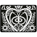 Paper Cut Butterflies Black White Double Sided Fleece Blanket (Large)  80 x60  Blanket Front