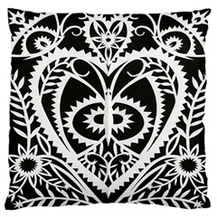 Paper Cut Butterflies Black White Standard Flano Cushion Case (two Sides) by Mariart