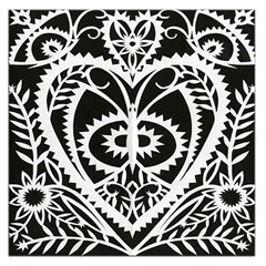 Paper Cut Butterflies Black White Large Satin Scarf (square) by Mariart