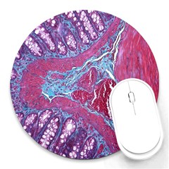 Natural Stone Red Blue Space Explore Medical Illustration Alternative Round Mousepads