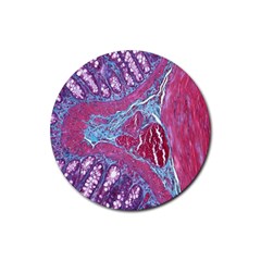 Natural Stone Red Blue Space Explore Medical Illustration Alternative Rubber Coaster (round)  by Mariart