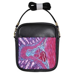 Natural Stone Red Blue Space Explore Medical Illustration Alternative Girls Sling Bags by Mariart