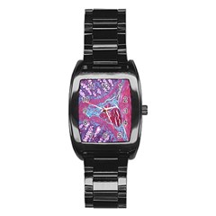 Natural Stone Red Blue Space Explore Medical Illustration Alternative Stainless Steel Barrel Watch by Mariart