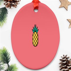 Pineapple Fruite Minimal Wallpaper Ornament (oval)