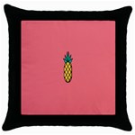 Pineapple Fruite Minimal Wallpaper Throw Pillow Case (Black) Front