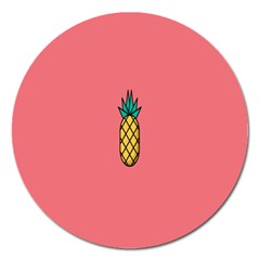 Pineapple Fruite Minimal Wallpaper Magnet 5  (round)